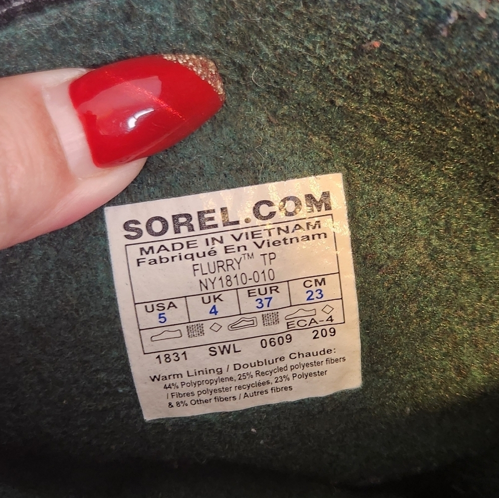 Sorel Unisex Kids Flurry TP Winter Boots Black Blue Bungee Cord Boys Size 5 - Picture 5 of 5